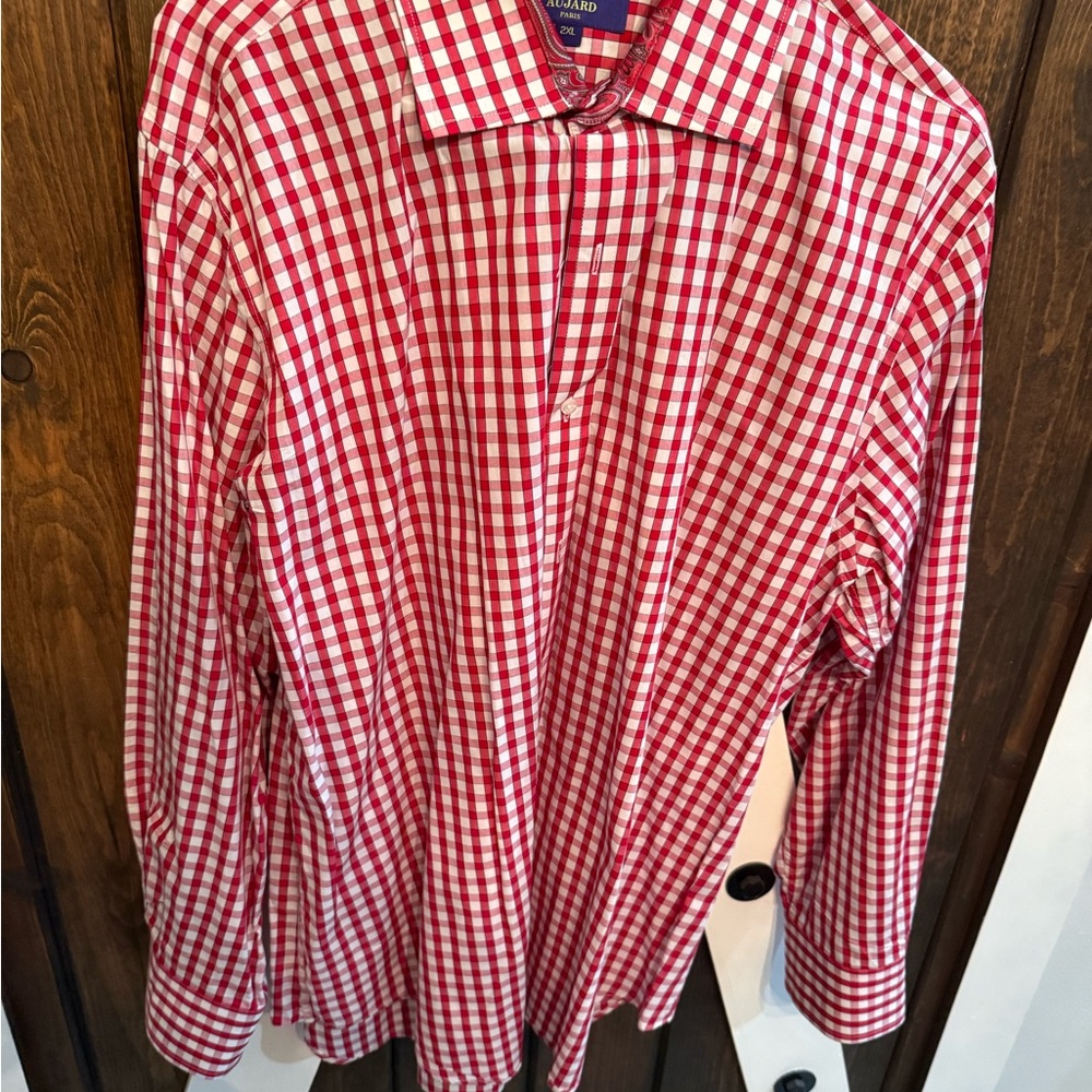 Christian Aujard Stylish Red Checkered Men's Dress Shirt